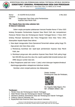 Kemendes Dorong Pembentukan Koperasi Desa Merah Putih Lewat Dana Desa