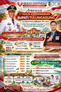 REKAN Indonesia Apresiasi Setahun Kepemimpinan Bupati Tulungagung, Dorong Percepatan UHC BPJS Kesehatan