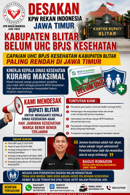 Rekan Indonesia Jatim Desak Bupati Blitar Evaluasi Dinas Kesehatan, Percepat Pencapaian UHC BPJS Kesehatan