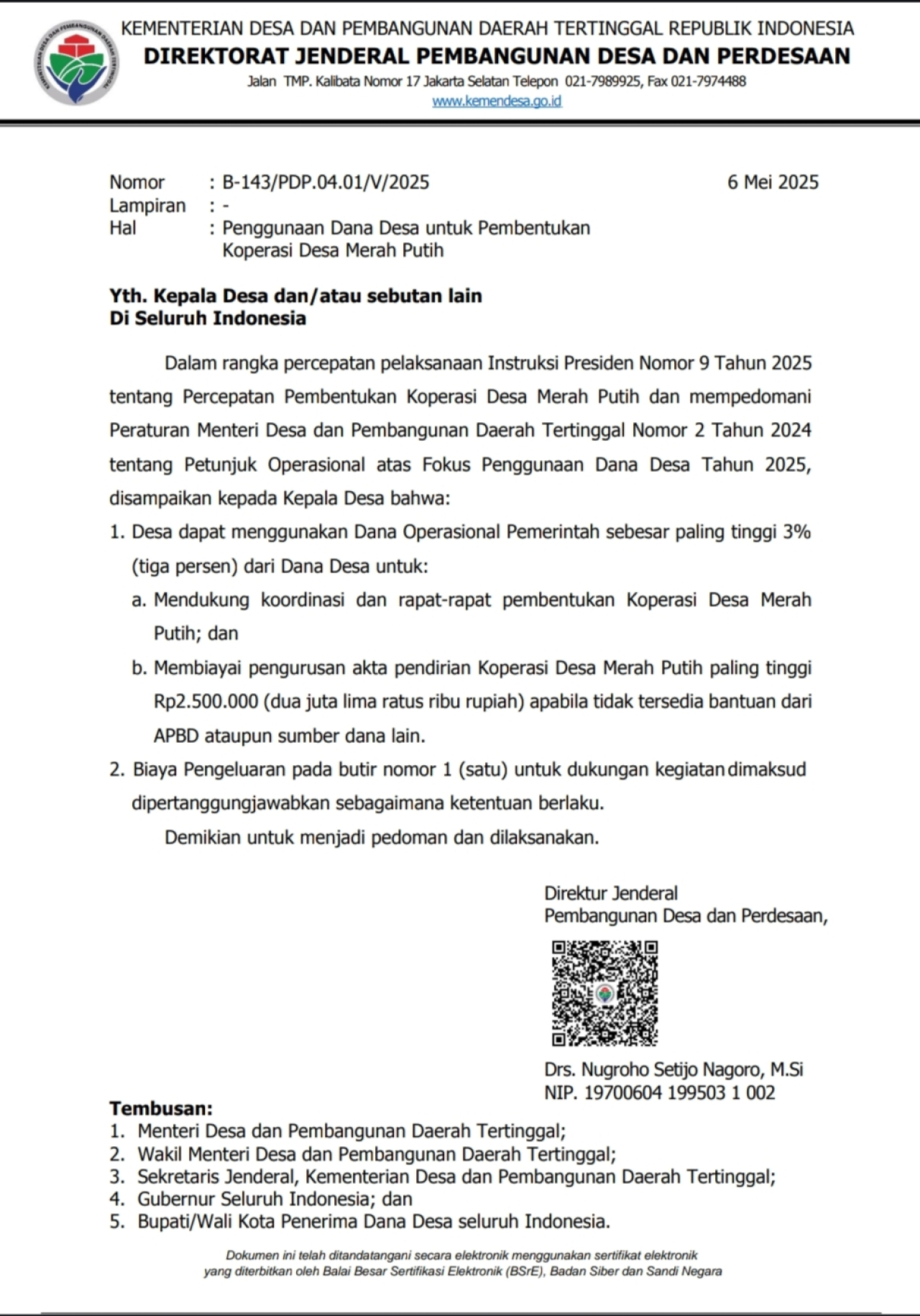 Kemendes Dorong Pembentukan Koperasi Desa Merah Putih Lewat Dana Desa