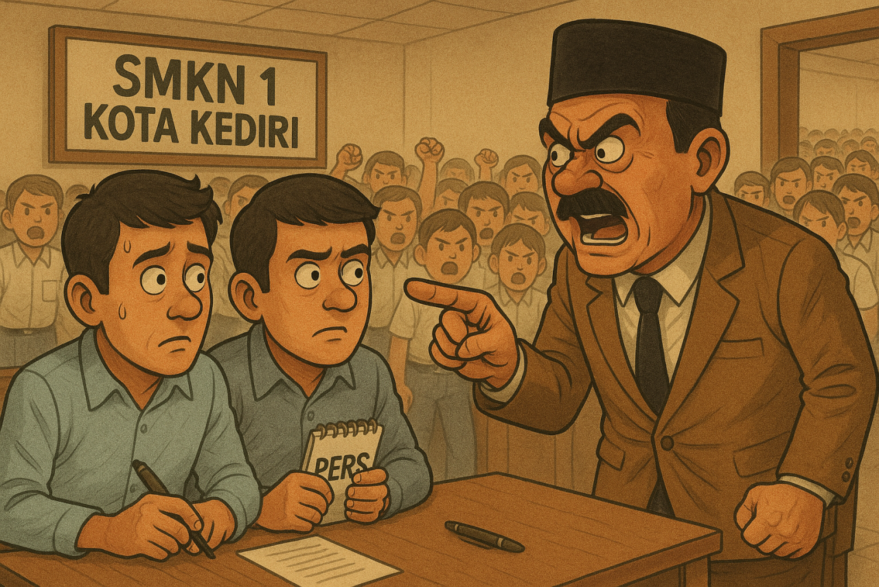 Diduga Intimidasi Jurnalis, Kepala SMKN 1 Kota Kediri Tuai Kecaman: Siswa Dilibatkan Hadang Wartawan