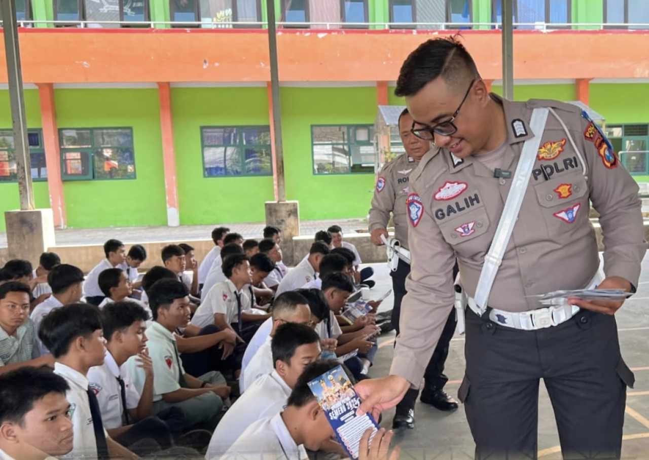 Satlantas Polres Kediri Libatkan Ratusan Pelajar Jadi Agen Tertib Lalu Lintas