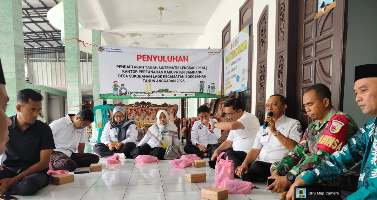Pemdes Sokobanah Laok bersama Pertanahan Sampang, Gelar Penyuluhan PTSL 2026 Negara Percepat Kepastian Hukum Tanah Warga