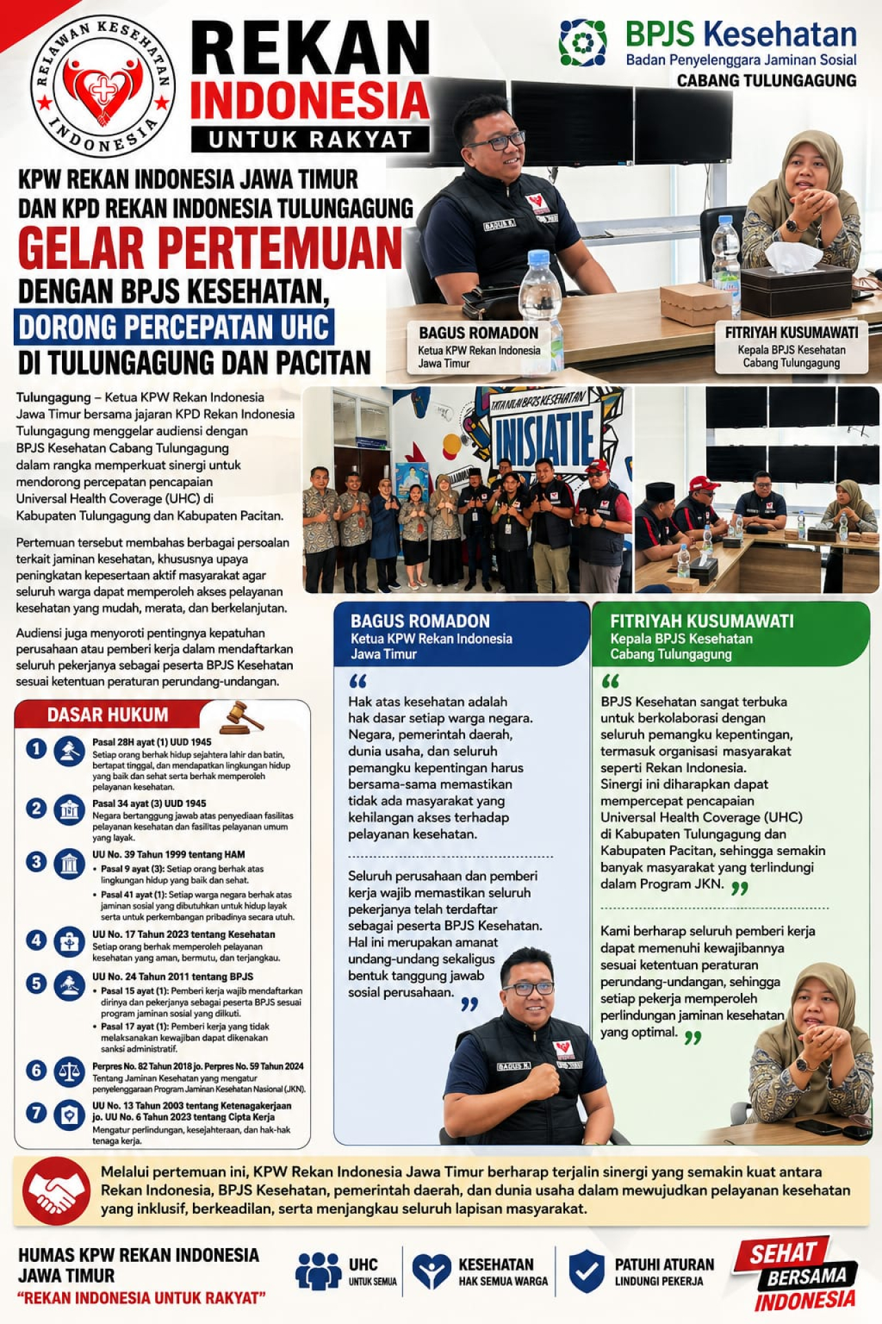 Tak Boleh Ada Warga Tertinggal, Rekan Indonesia dan BPJS Kesehatan Percepat UHC di Tulungagung-Pacitan