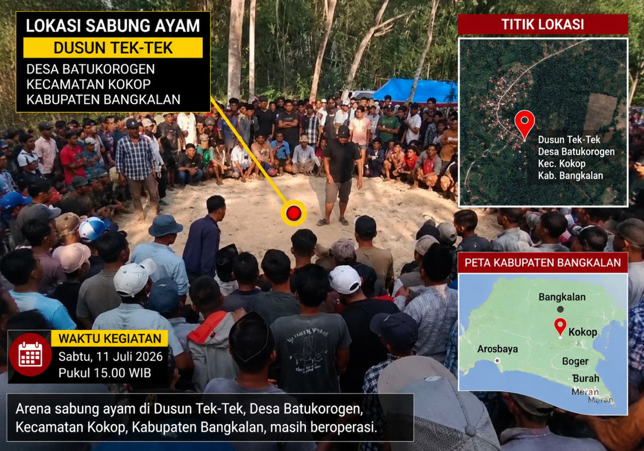 Diduga Kirim Laporan Tak Sesuai Fakta, Arena Sabung Ayam di Kokop Masih Beroperasi